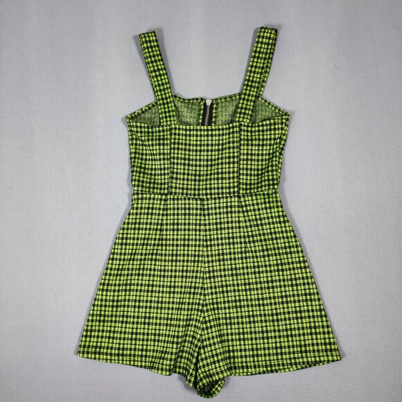 Bershka romper women's size XS green and black colour houndstooth pattern - Picture 3 of 11